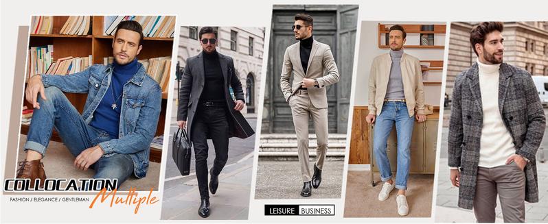 Coofandy Fall Outfits Men's Knitted Ribbed Turtleneck/High Neck Slim Fit Basic Sweater - Best Choice in Winter Casual Fabric Knitwear Menswear Soft Jacket Jeans Long Outdoor Pullover Suit Long Sleeve Thick Coofandy Fall Outfits Men's Knitted Ribbed Turtleneck/High Neck Slim Fit Basic Sweater - Best Choice in Winter Casual Fabric Knitwear Menswear Soft Jacket Jeans Long Outdoor Pullover Suit Long Sleeve Thick