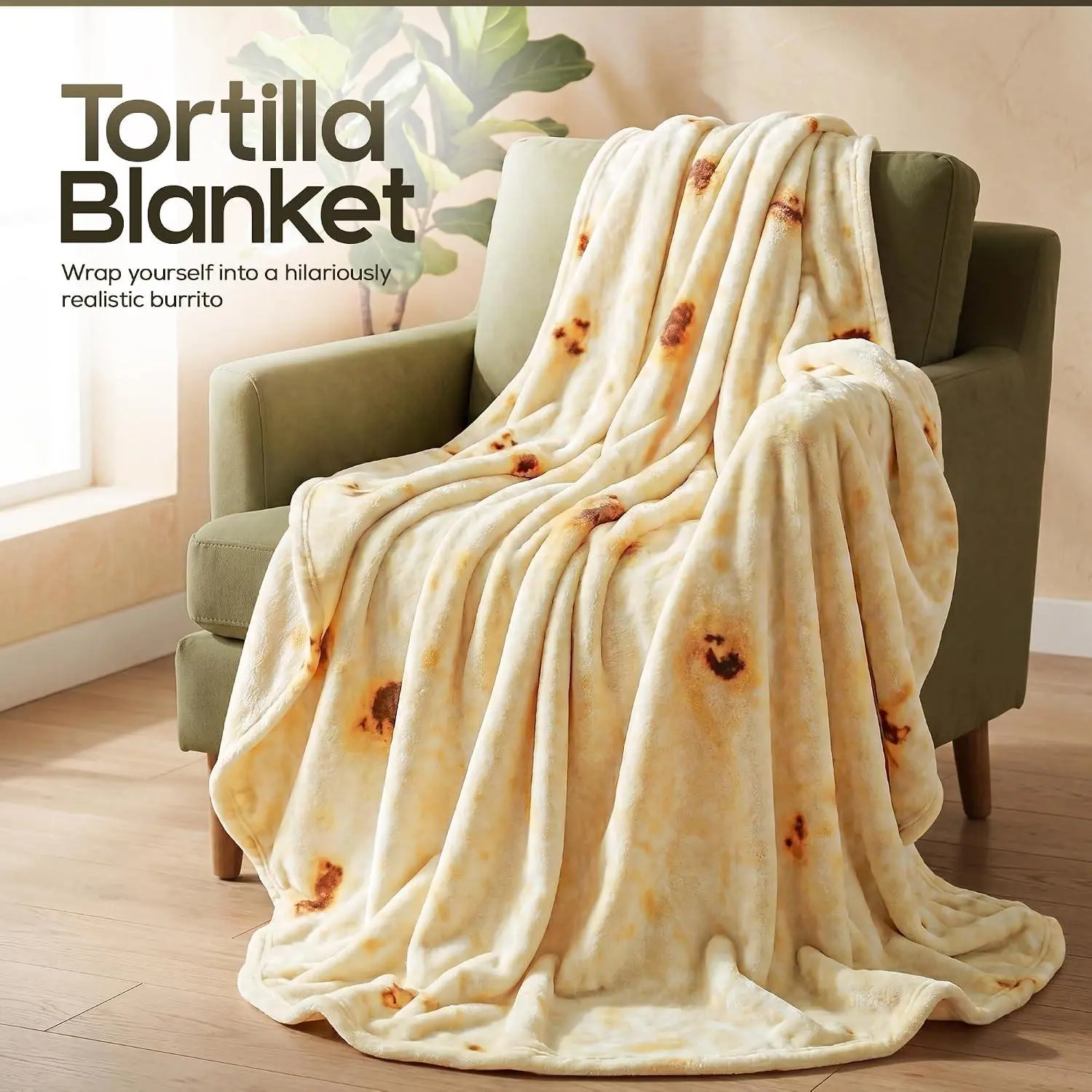 Utopia Bedding Tortilla Taco Blanket Throws, Funny Gifts for Adults and Children