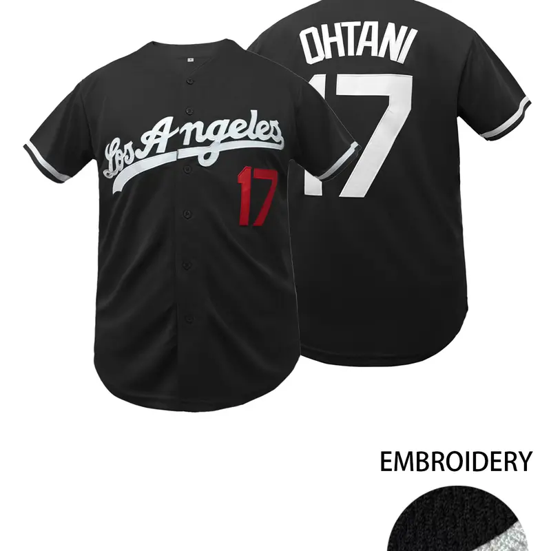 Men's Letter & Figure Embroidered Baseball Jersey, Casual Loose Short Sleeve V Neck Baseball Top for Fall & Winter, Men's Sportswear for Training & Competition