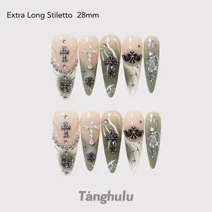 Tanghulu Nails Halloween 2/ Acrylic Handmade Nails/ Long-lasting/ Premium press-on nails/ Reusable Luxury