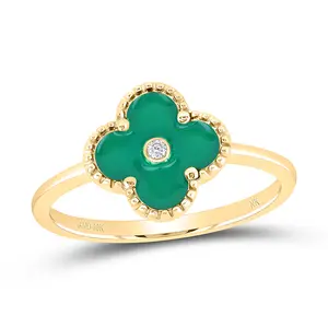 0.012Ctw-Nat Dia Nk Gift Clover Ring  (2.08 grams)