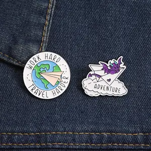 Spring New Brooch-2PCS Cartoon Travel Adventure Series Badge Pin, Cartoon Fashion Broch, Suitable for Decoration on Backpacks and Clothing, Exquisite Gift, Perfect for Giving Gifts