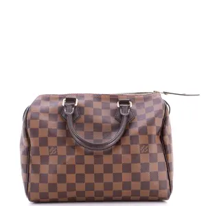 Pre-owned Louis Vuitton Canvas Coated Top Handle Bags Speedy Handbag Damier 25 by Rebag
