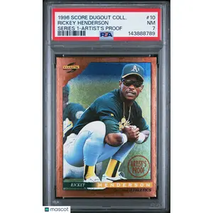 1996 Score Dugout Collection Rickey Henderson #10 Series 1 Artist's Proof PSA 7