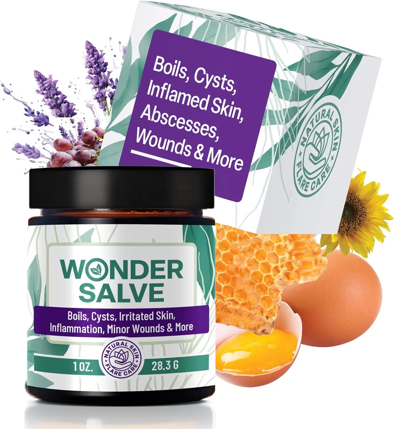 OWELL Naturals Wonder Salve Skin Comfort Balm – Moisturizing Body Balm for Dry, Chafe-Prone & Sensitive Skin – Lightweight Skin Barrier Support with Propolis & Egg Yolk Extract