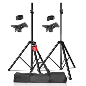 5 Core SS HD 2PK BLK BAG Speaker Stand Tripod Pair Floor Heavy Duty Adjustable Up to 72 Inch DJ Studio Monitor Stands Pole Mount with Locking Safety Pin