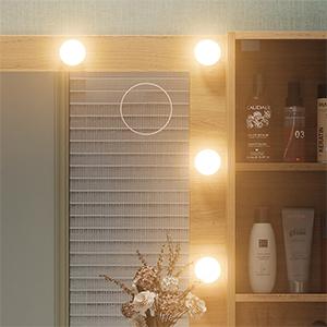 FUSOU 47'' W Fluted Vanity Desk [Shipping By 2 Packages] Makeup Vanity with Power Oultlet, 7 Drawers Vanity with 10 LED Lights and Mirror, 3 Lighting Modes Adjustable, Glass Top, Vanity with Chair for Bedroom, Natural