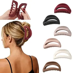 Soft Silicone Hair Claw Clips, Flexible Squishy Clips for Women, Non-Slip Matte Large Claw for Thick or Thin Hair, Comfortable Hair Styling Accessories