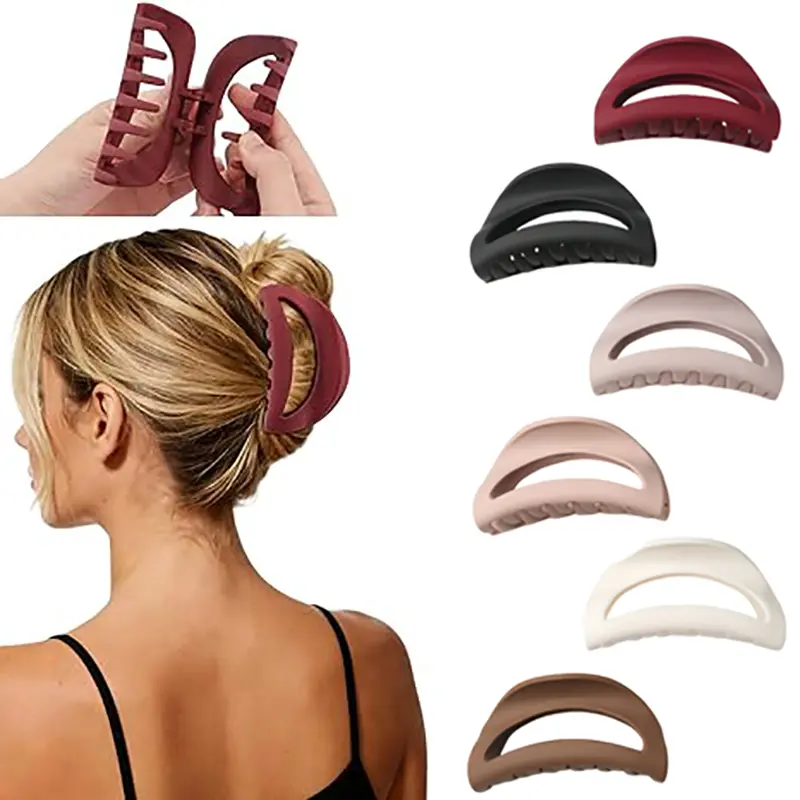 Soft Silicone Hair Claw Clips, Flexible Squishy Clips for Women, Non-Slip Matte Large Claw for Thick or Thin Hair, Comfortable Hair Styling Accessories