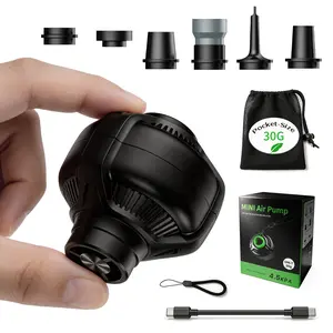 Mini Air Pump Capable of inflation and compression | Powered Directly by The Mobile Phone | 4.5 kPa Air Pressure & 300 L/min Airflow | Includes 6 Inflation Nozzles | Weighs only 1 ounce.