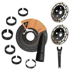 MAXXT Universal Surface Grinding Dust Shroud Kit for Angle Grinders, 2 Pcs 4.5"/5 Diamond Grinding Cup Wheels, Concrete Sanding Grinder Dust Shroud for Stone, Cement, Rock, Granite