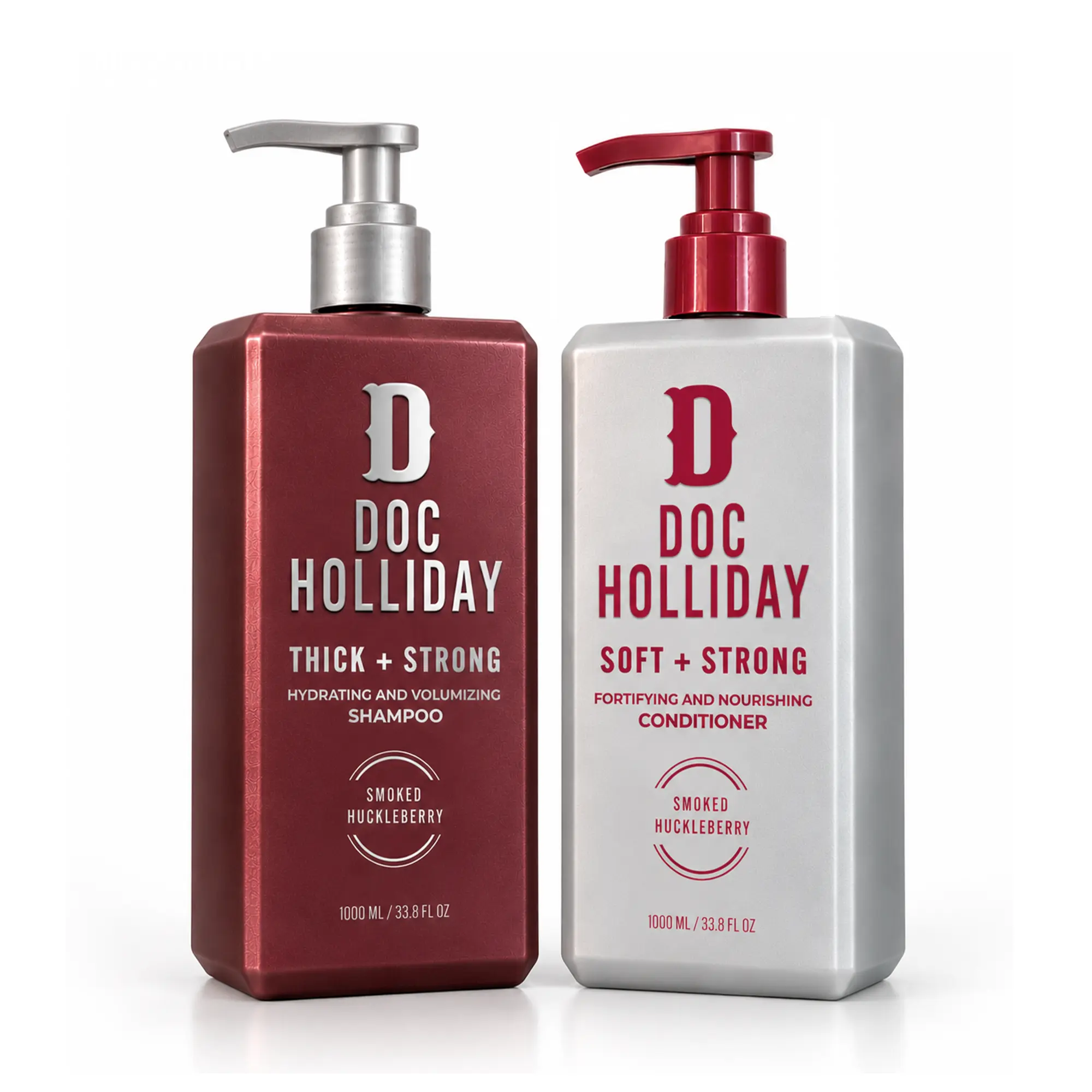 Doc Holliday Thick + Soft Men’s Shampoo & Conditioner 1000mL Bundle - Smoked Huckleberry