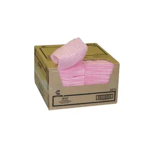 Chicopee CHI 8507 Rayon Wet Towel Napkins - 11.5x24 in Pink Diamond Pattern, 200-Count Disposable Wipes for Home Care Supplies, Napkin