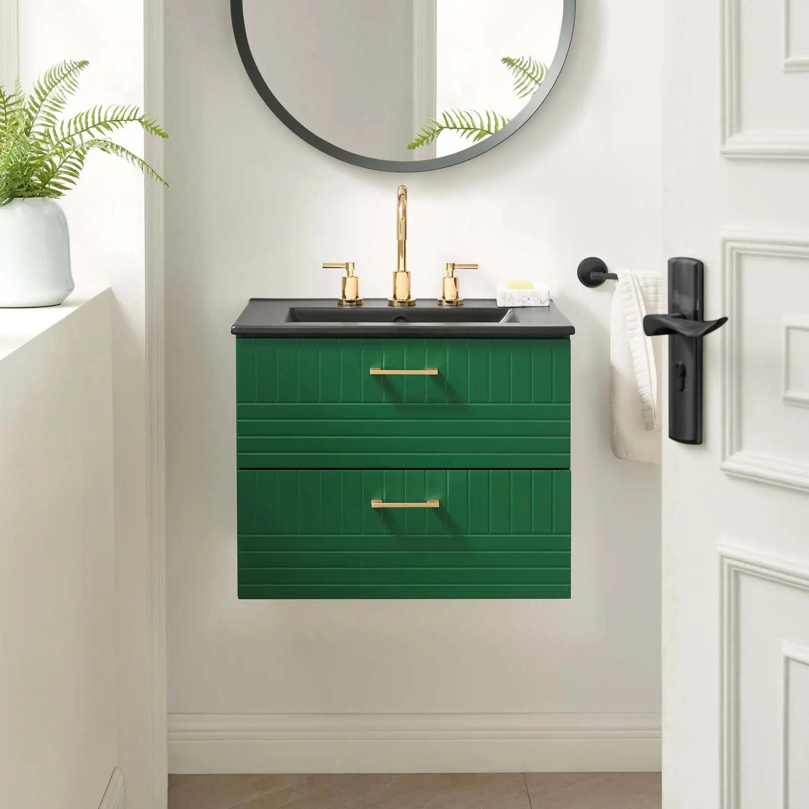 Modway Daybreak 24" Bathroom Vanity in Green Black