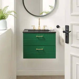 Modway Daybreak 24" Bathroom Vanity in Green Black