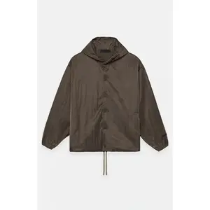 Fear of God ESSENTIALS Men's Brown Textured Nylon Hooded Jacket