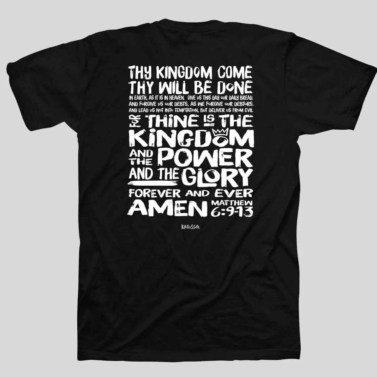 Kerusso Men's Classic Cotton Short-Sleeve Christian Casual T-Shirt - Lord's Prayer Graphic Top, Sturdy Hem Menswear Day Wear