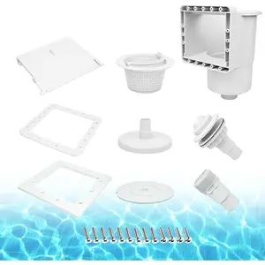 Above ground pool skimmer abs standard thruwall skimmer with accessory kit swimming pool skimmer opening width 6 inches fits for all standard pool wall replace sp1091lx