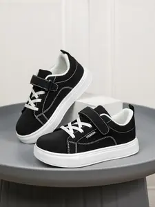 New School Season Letter Decor Sports Shoes, Round Toe Trainers, Fashionable Anti-Slip Comfortable Safety Fit, Boys and Girls Large Size