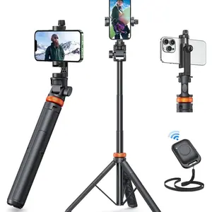 62" Phone Tripod with Remote for iPhone/Android and Selfie Stick - Ultimate Materiasl & New Processes Design - Mount, Aluminum