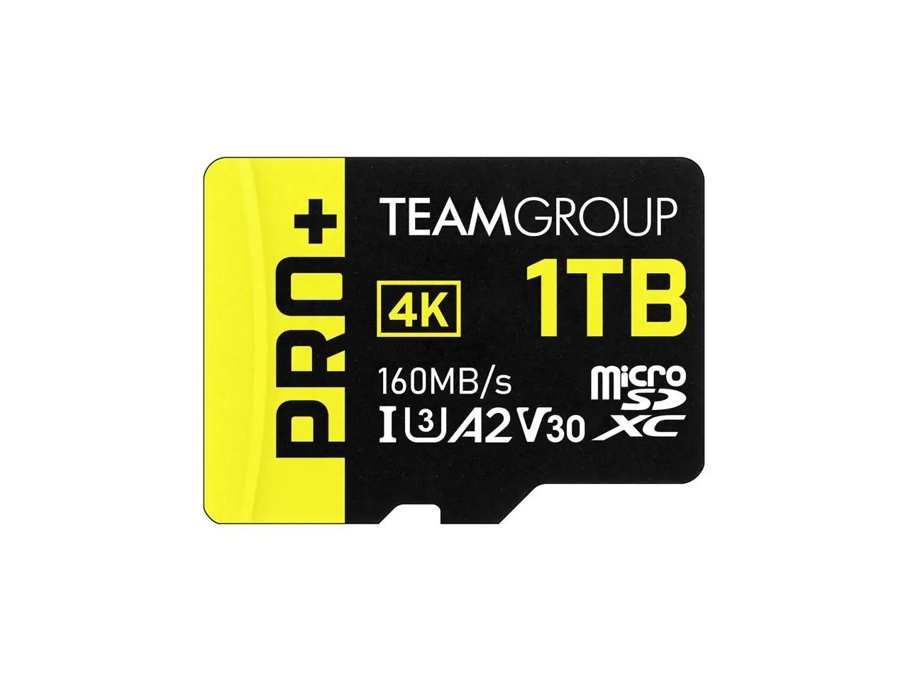 Team 1TB Pro+ microSDHC UHS-I/U3 Class 10 Memory Card with Adapter, Speed Up to 160MB/s (TPPMSDX1TIA2V3003)