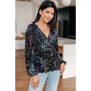 As It Happened Faux Wrap Top