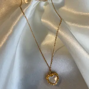 Vintage Style Golden Plated Heart Design with Opal Center