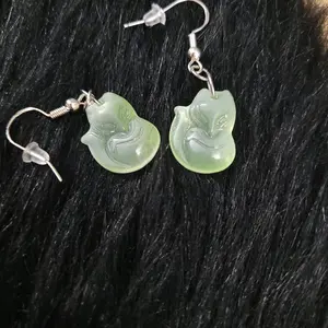 Fox Glass Earrings on Plated Earring Hooks in Various Colors - Perfect for Any Occasion