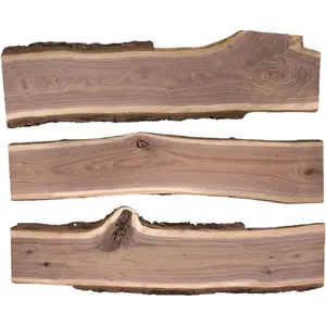 Real Live Edge Rustic Walnut Wood Slabs, 36" Long x 6-10" Wide x 7/8" Thick (3-Pack), WOSM-W24-3PK