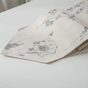 Sketch Flower Table Runner American Country Style Tassel Coffee Table TV Cabinet Bed Decor