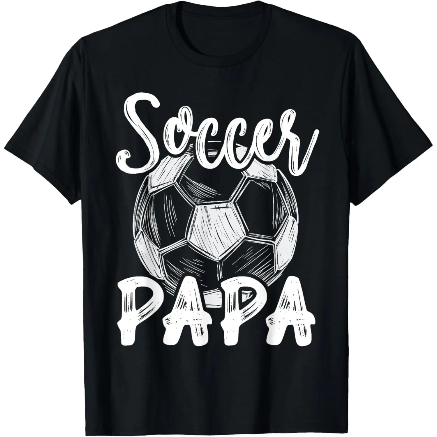 Soccer Papa For Men Family Matching Team Player Soccer Ball Casual Short Sleeve Cotton T-Shirt