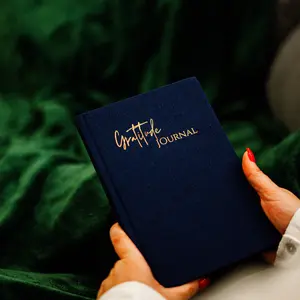 Gratitude Guided Journal Transform Your Mood in Minutes Elegant Blue Cover A5 Size, Eco Friendly and 100% Recyclable Paper | Daily Reflections and Gratitude Practice