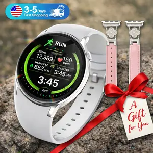 Fashion Smartwatch for Women w/ Crystal Strap Gift– 1.43" AMOLED Display, Bluetooth Calls, 120+ Fitness Modes, Health Tracker, IP68 Waterproof
