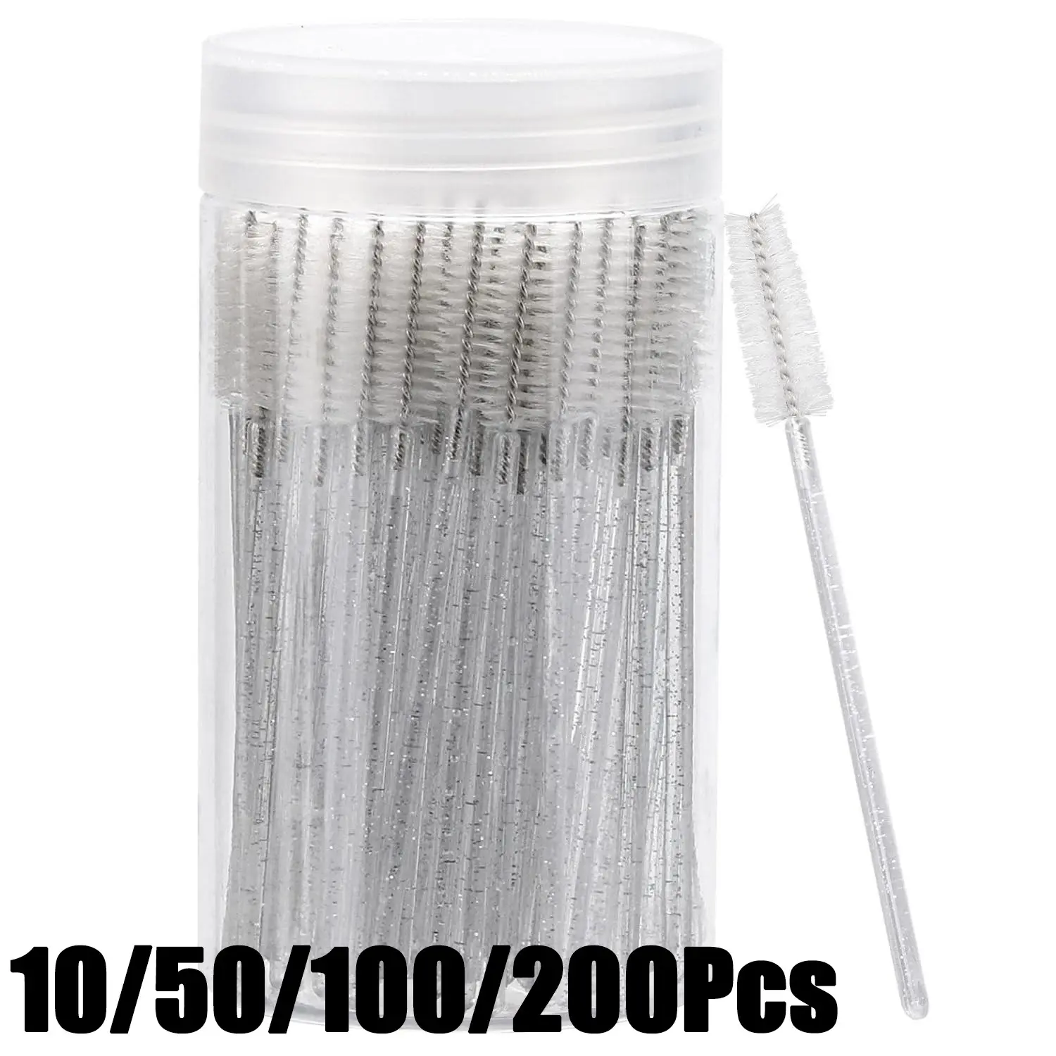 Disposable Eyelash Brush with Storage Container, Bendable Eyebrow Spoolies, Lash Brush for Lash Extensions, Eyebrow Spoolie, Castor Oil Brushes, Makeup, Cosmetic Makeup Tool, Cosmetic Tools, Makeup Brushes Set