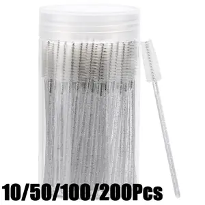 Disposable Eyelash Brush with Storage Container, Bendable Eyebrow Spoolies, Lash Brush for Lash Extensions, Eyebrow Spoolie, Castor Oil Brushes, Makeup, Makeup Brushes Set