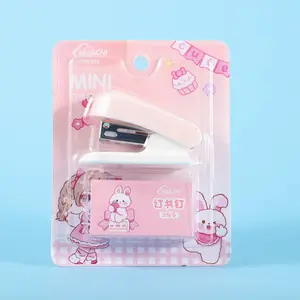 Mini Stapler Set, Small Portable Stapler with Staples, Student Use, Cartoon Design, Cute Stationery, Ideal for School Supplies
