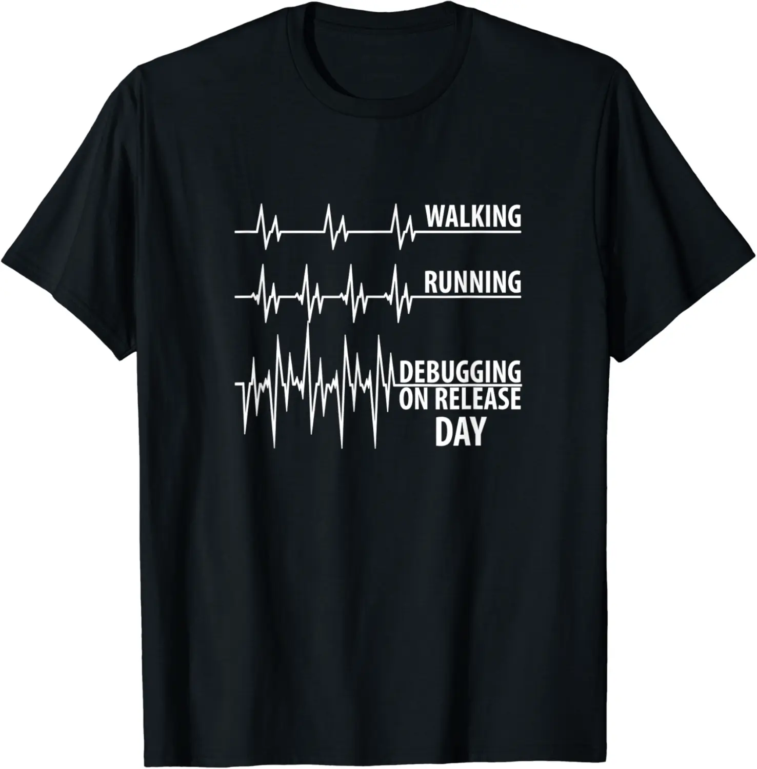 Walking Running Debugging On Release Day, Coding Programming T-Shirt - Rivkafia Shop 68B08JK2V6NT