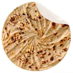 Fun Mexican Burrito Flannel Blanket, Ultra Soft Lightweight, All-Season Warm Camping Travel Bedroom Decor Cover