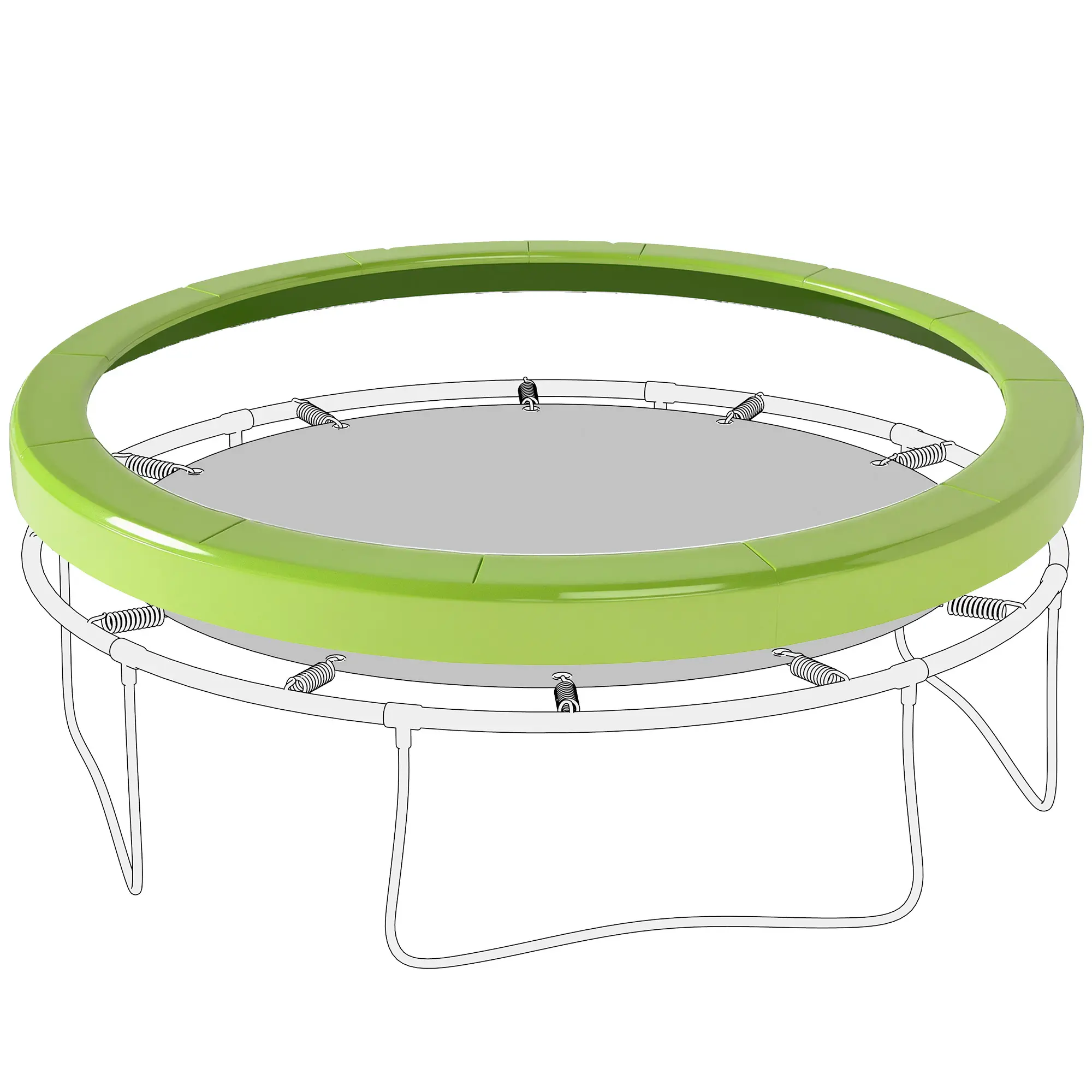 Soozier 14FT Outdoor Trampoline Spring Cover, Waterproof Tear-Resistant Safety Replacement Pad, All-Weather Trampoline Accessory, Green, Trampoline Outdoor