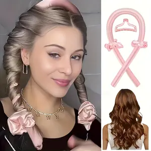 1pcs heatless curling stick with headband, suitable for curling at night, foam curling tube, mild and effective hair care