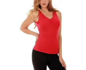 InstantFigure Activewear Compression Hi-Back Shirred Tank Top WA40011 – Women’s Slimming Compression Tank, High-Back Support, Tummy & Waist Smoothing, 4-Way Stretch Fabric, Made in USA