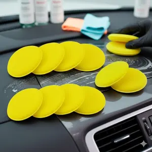 Professional High-Density Foam Wax Applicator Pad: Car Detailing Polishing Sponge for Hand Waxing, Auto Buffing & Paint Care - Durable Vehicle Cleaning Tool