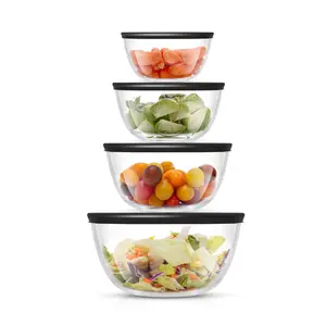 JoyJolt Set of 4 Glass Mixing Bowls with Lids