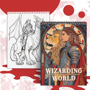 Magic World Theme Coloring Painting, DIY Decorative Painting, Exquisite Design Of Characters and Mythical Beasts, Exquisite Patterns, Perfect Gift for New Year Birthday