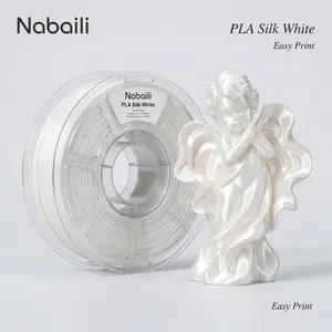 Nabaili PLA Silk White Printing Filament Easy Print 1.75mm Diameter for 3D Printing PLA BASIC