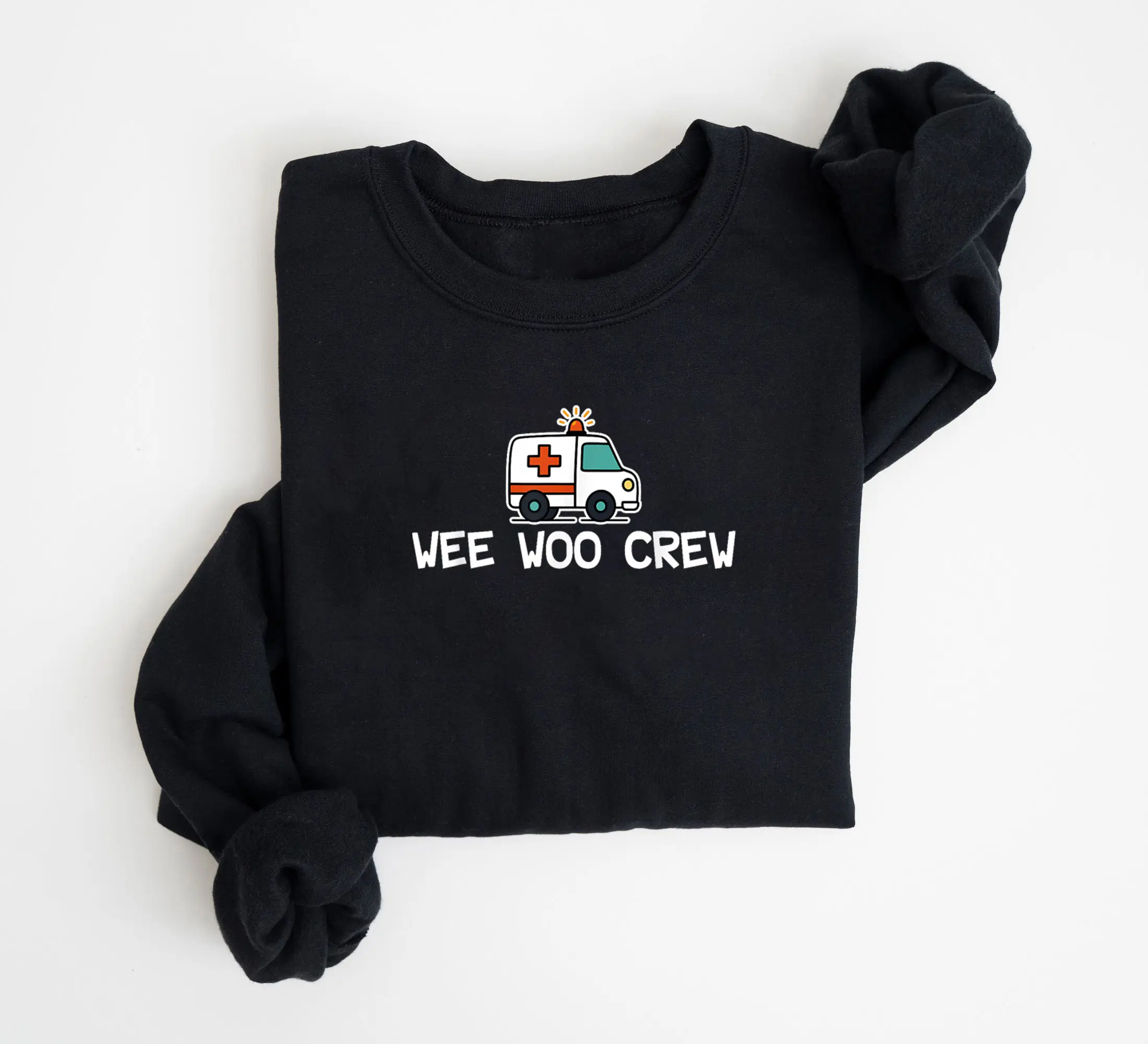 Wee Woo Crew EMT Sweatshirt, Funny Paramedic, EMS First Responder Sweatshirt, Ambulance Medic, Emergency Worker Meme Tee