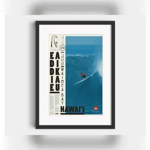 2013 Eddie Aikau Surf Contest Competition Poster Print - Vintage Surfing Poster Retro Surf Beach Decor Surfing Minimal P Simple Posters (No Frame)