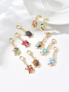 10 pcs Cute Colorful Enamel Turtle Keychains , Fashion Accessories, Perfect Gift for Friends, Ideal for Bags and Keys