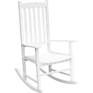 HOMALL Outdoor Rocking Chair Oversized Wooden Patio Chairs with Widened Armrest High Back Porch Rocker for Lawn, Garden, Backyard, Fire Pit