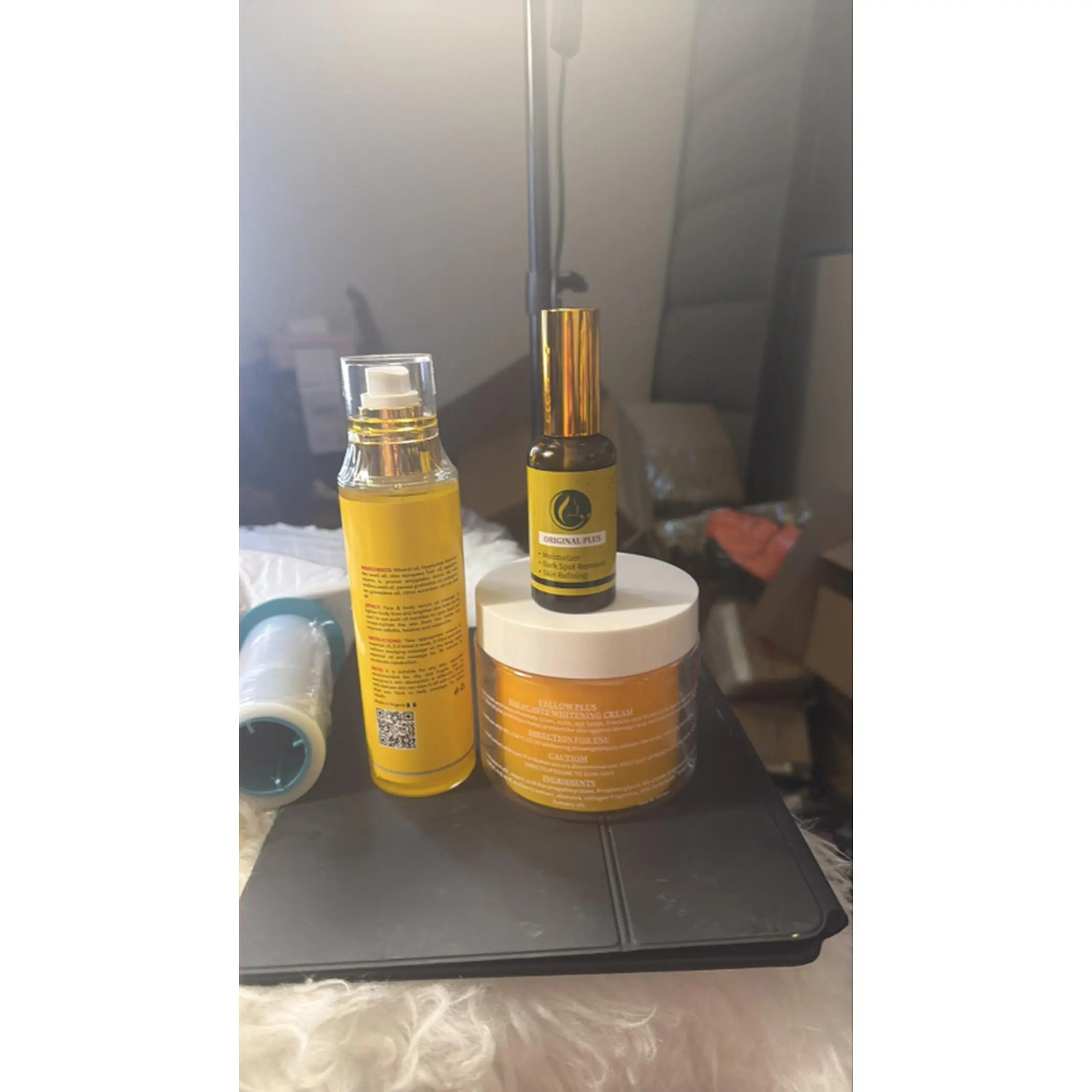 Yellow Plus Skincare Set - Includes Serum, Moisturizer, and Cleanser for Radiant Skin Care Routine